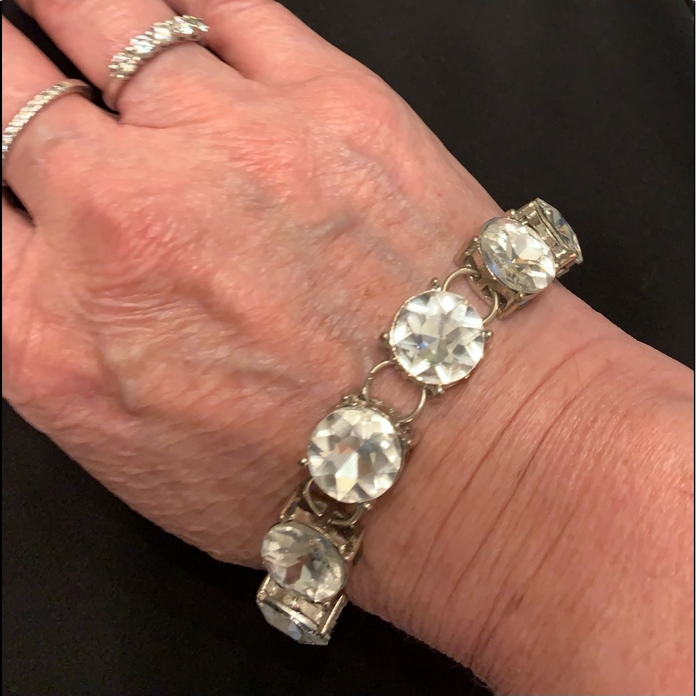 “independent” Costume Silver Diamond Bracelet NWOT